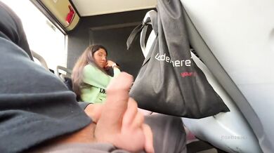 Stranger Jerks and Sucks My Dick on Packed Public Bus POV