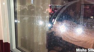 Misha blows a dick into Las Vegas hotel until it ejaculates all over her face