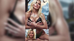 Animated Big Tit Blond in Bra and Panties Outdoors by the Mountainside ASMR