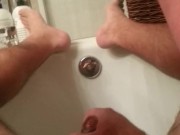 Wife Pissing On Husband's Small Cock. Huge Cum Shot!