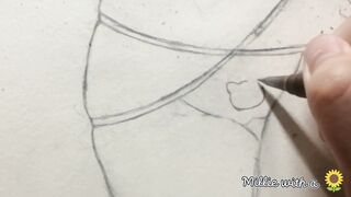 Drawing Anime - Adorable women bound up