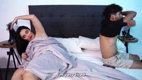 Hot latina stepmom crashes stepson’s hotel bed blew his load deep