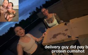 Delivery Guy Fucked 2 Clients Facecum Instead of Pizza