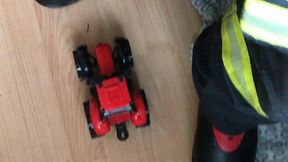 Firefighter stomping toy Tractor (Top View)