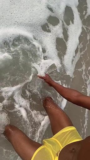 Having Fun on the Beach of Cotonou Alone for the First Time