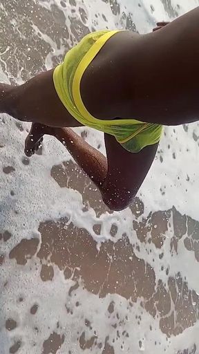 Having Fun on the Beach of Cotonou Alone for the First Time