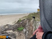 Hidden handjob on the beach, people near! Real Amateur