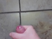 Before Shower Wank precum Squirting and then Cumshot Normal