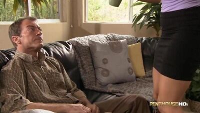 Curvy brunette MILF seduced her handsome neighbor into lustful banging while husband was away