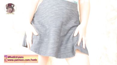 Redhead flashes tits and pussy with a swimsuit on Hotlc