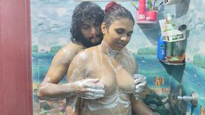 Bath Romance with Hand Job and Lip Lock