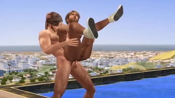 Hunk Sims 4 - Hot and sweaty gay sex by the pool in summer heat (very NSFW)