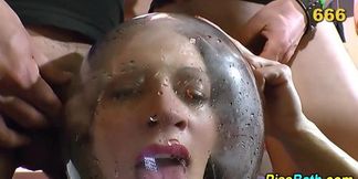 Urine slut funnels piss and gargles streams