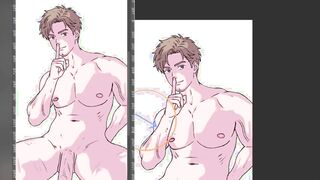 Adult Hirose Bare with Giant Boner Go For It, Nakamura-kun!! inspired Drawing process