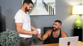 Hot Bear Puts Work Aside To Bareback His BF Hard