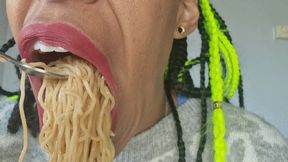 Eating Noodles mouth fetish
