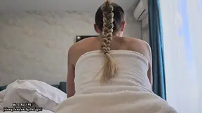 Nympho girlfriend with big ass enjoys deepthroat and anal sex