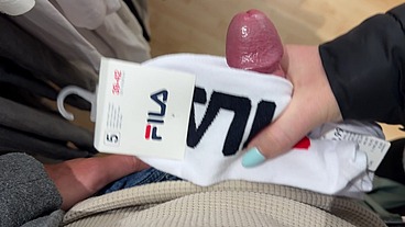 Having fun in a clothing Store - dirty public action with a blonde Girl