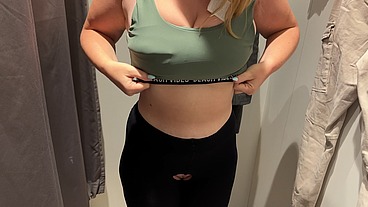 Having fun in a clothing Store - dirty public action with a blonde Girl