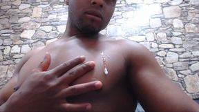 Ebony Latino Stud Paint Ass and Finger Show,