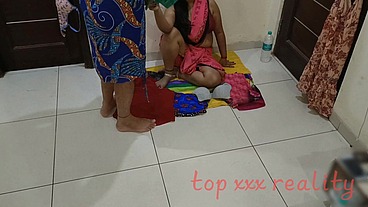 Poor beggar Indian woman seeling clothes fuck With customer Clear Hindi voice