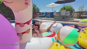 Raven Back at the Pool to Deflate and Destroy Part 1 of 3! 4K (3840x2160)