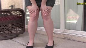 lily calloway locked out wetting her panties