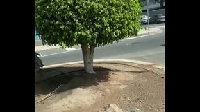 Girl running outside