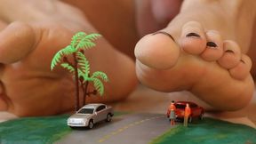 Tiny People Trapped on the Road by a Giantess - 1