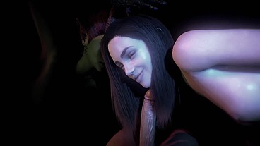 Demon Helps Girl Ride Dick in Cowgirl Xray