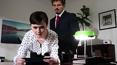 Quickie fucking the extra small and petite tomboi secretary