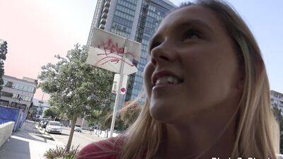 Inekd blonde Hollie Mack is banged by a hung black man