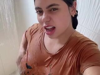 moist mother i'd like to fuck plays in the shower with her obese vagina