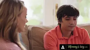 Stepmom's lucky boy gets a sloppy blowjob and hardcore banging