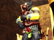 Anubis fucks hard a sexy ebony in an egyptian temple