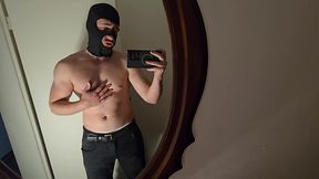 handsome young daddy phantomgentx pumps post-work ungroomed in sweaty underwear mirror