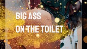 Huge ass on toilet
