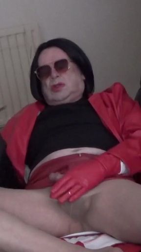 Playing in Red & Black Leather