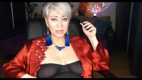 Mature sandy-haired slut wife on webcam gets a dildo and BJ