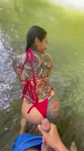 My Best friend pissed on me and give me creampie in public