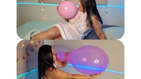 Naomi al despertar se sorprende con dos globos de bajo de su almohada y quiso inflar hasta explotar