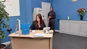Big boobed brunette whore needs hard banging in the office