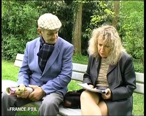 A dirty grandpa finds himself a good sucker!