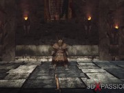 A beautiful princess gets fucked by a dwarf knight in the dungeon