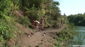 Slave takes punishment and fury outside