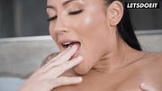 Tattooed Latina Mariana Martix Deepthroats and Strokes His Cock
