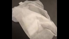 SIL hidden maxi pad wrapper. Made me hard as a rock watching her walk around knowing what pad she was wearing and she didn&rsquo_t suspect a thing