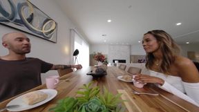 Kylie Le Beau's skinny body bounces on a new couch while getting banged from behind