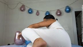 Anita Pervers farting on colorful balloons! Part 2