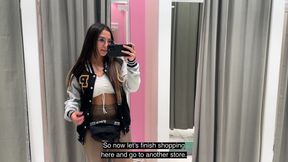Try on Haul in a Public Fitting Room but I Brought My Dildo and Squirted